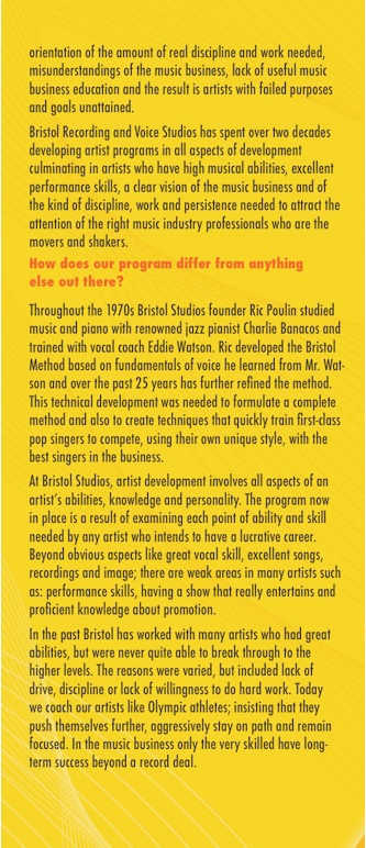 Artist Development at Bristol Studios